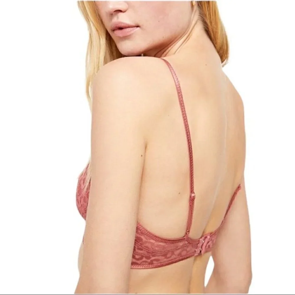 Free People Toni Lace Bralette in Allure Pink Size S NWT
